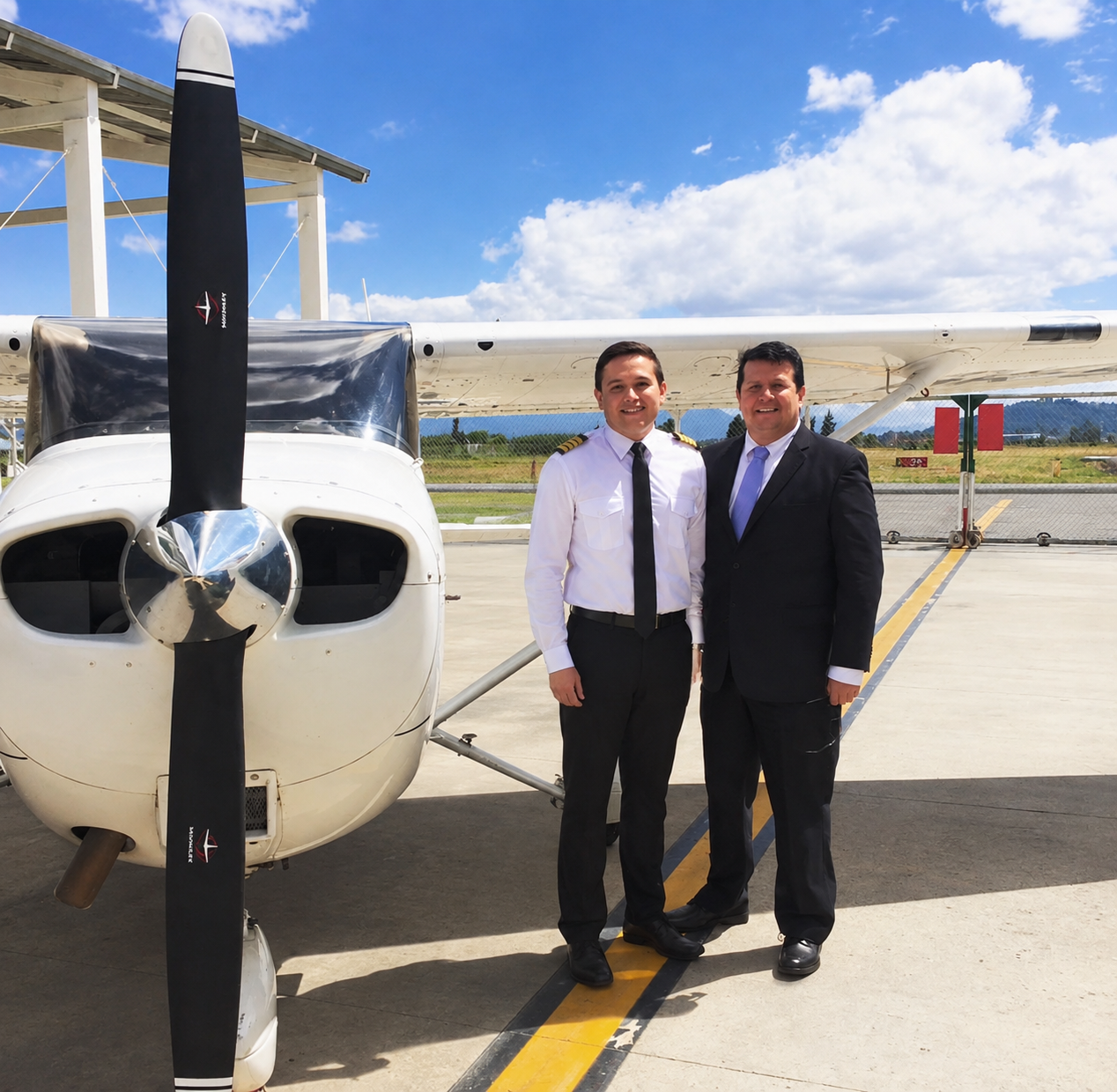Daniel as a commercial pilot