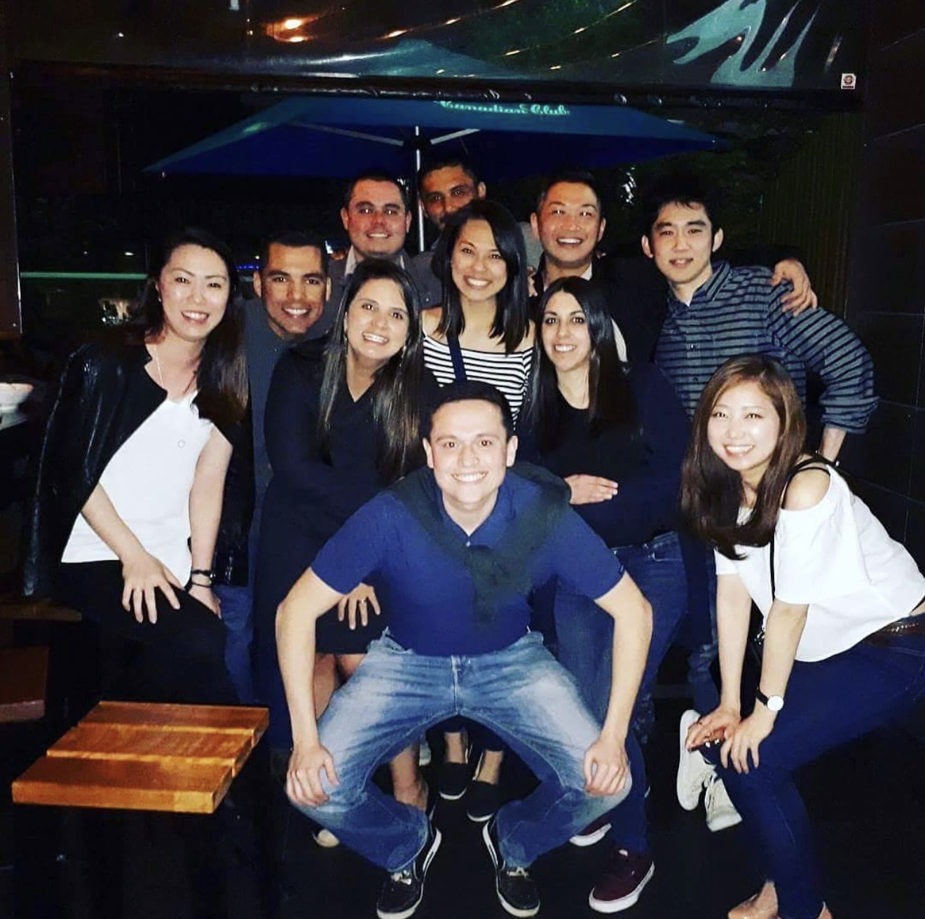 Daniel with students and friends